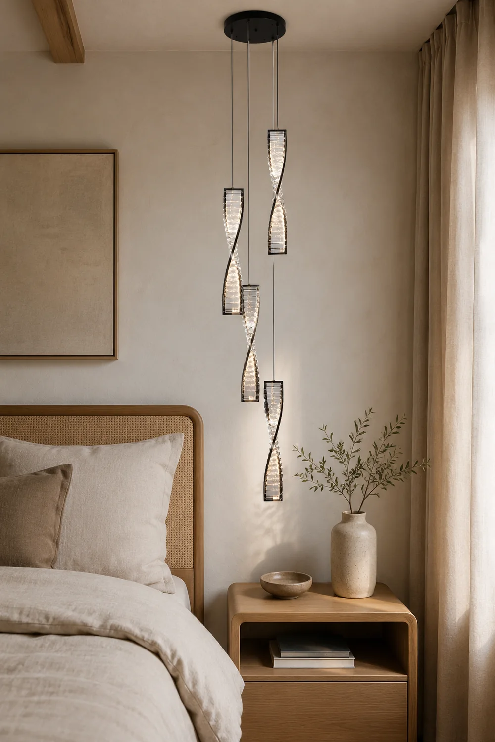 Marilyn Modern Spiral Strip Metal Pendant Light, Black/Gold - Lumpaz