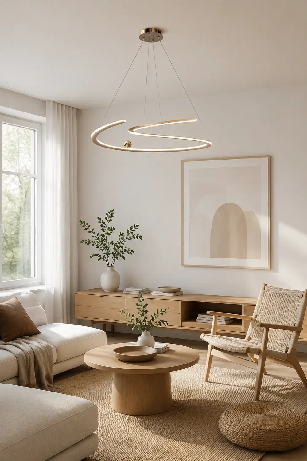 Minimalist Linear Metal Pendant Light,Gold - Lumpaz