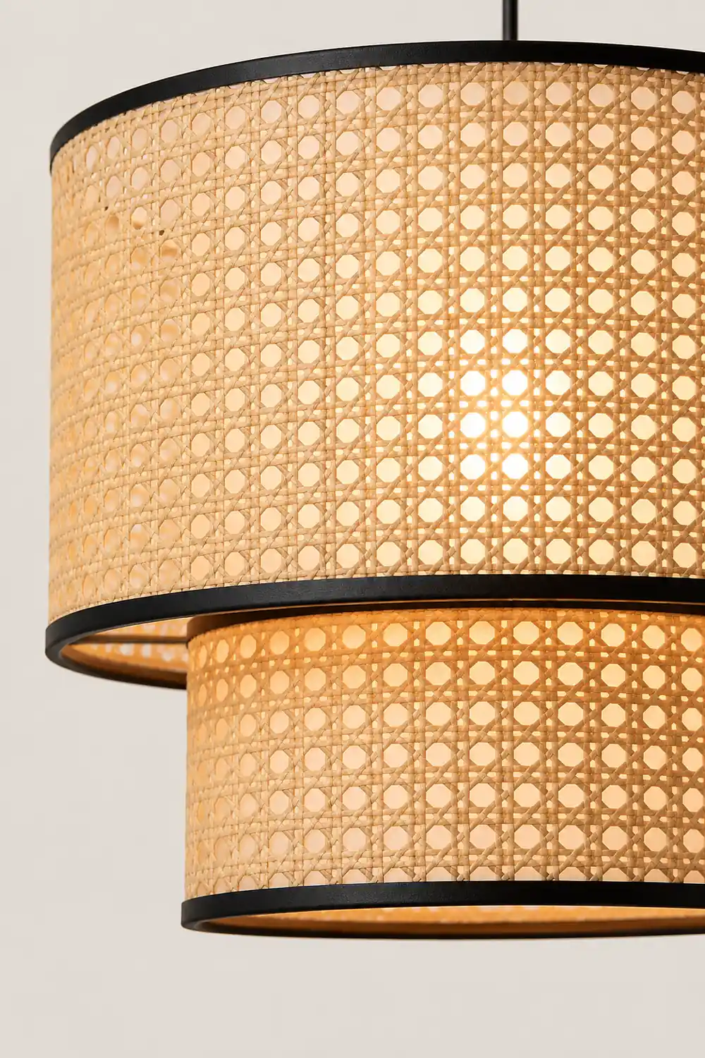 Ritta Japanese Rattan Pendant Light, Double-Layer - Lumpaz