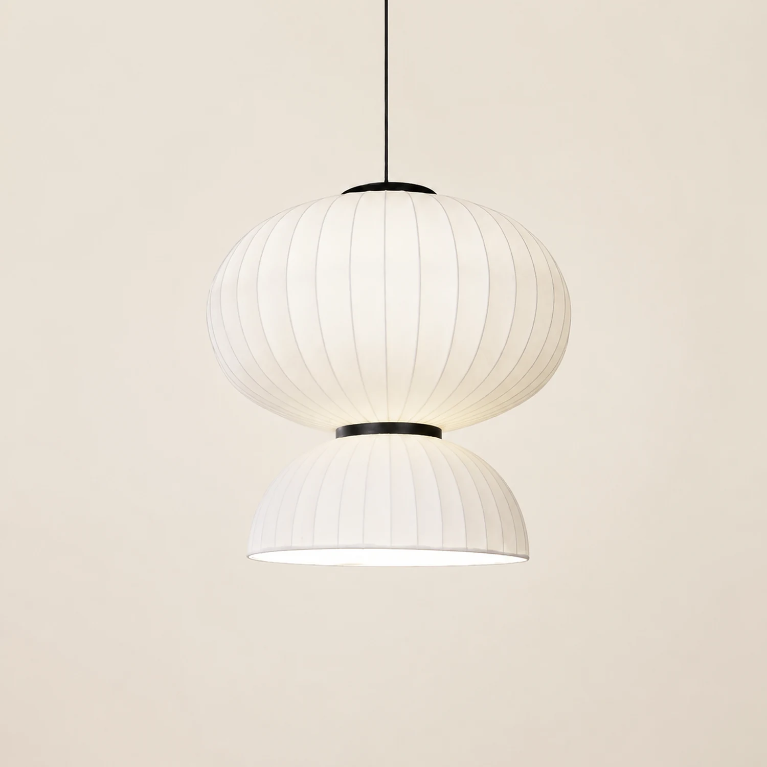 Renée Modern Artificial Silk Pendant Light, White, 3 Style - Lumpaz