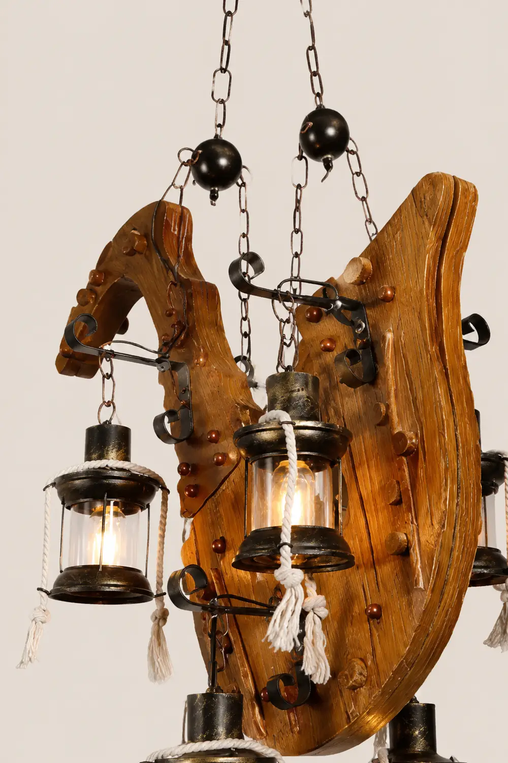 Austin Retro Saxophone Metal/Wood Pendant Light, Walnut - Lumpaz