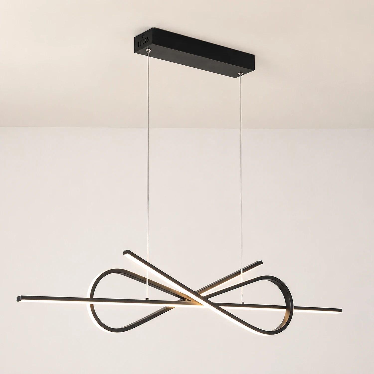 Bouvet Modern Minimalist Nordic Bow-tie Metal Pendant Light, White/Black - Lumpaz