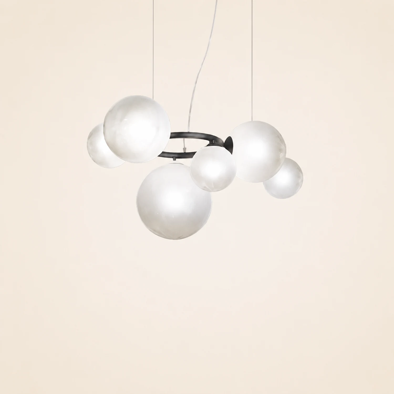 Valentina Modern Designe Wave Metal/Glass Pendant Light, White/Gold - Lumpaz