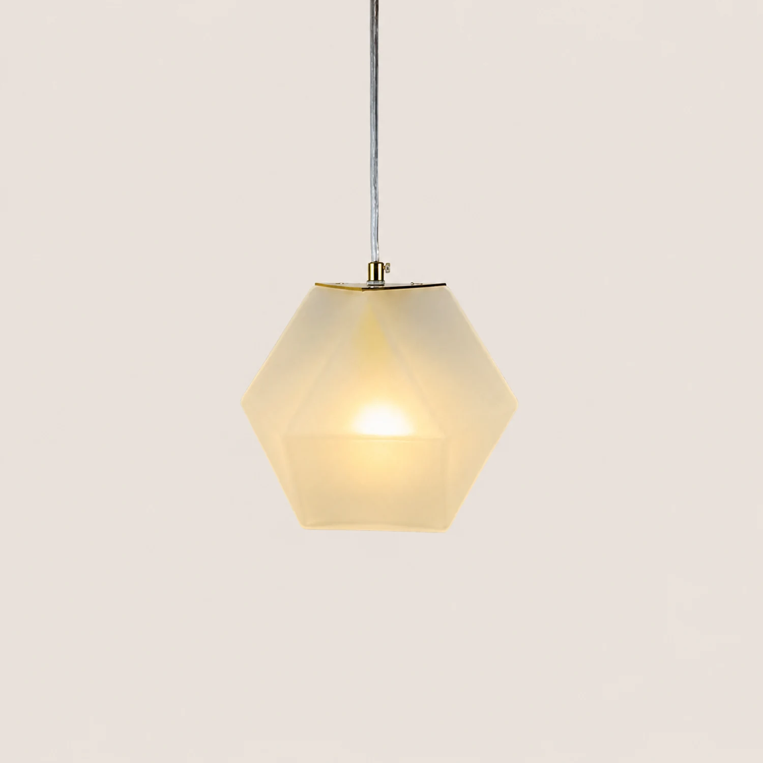 Hailie Modern Glass Multi Polygonal Pendant Light, White/Smoke Gray/Rose Gold - Lumpaz