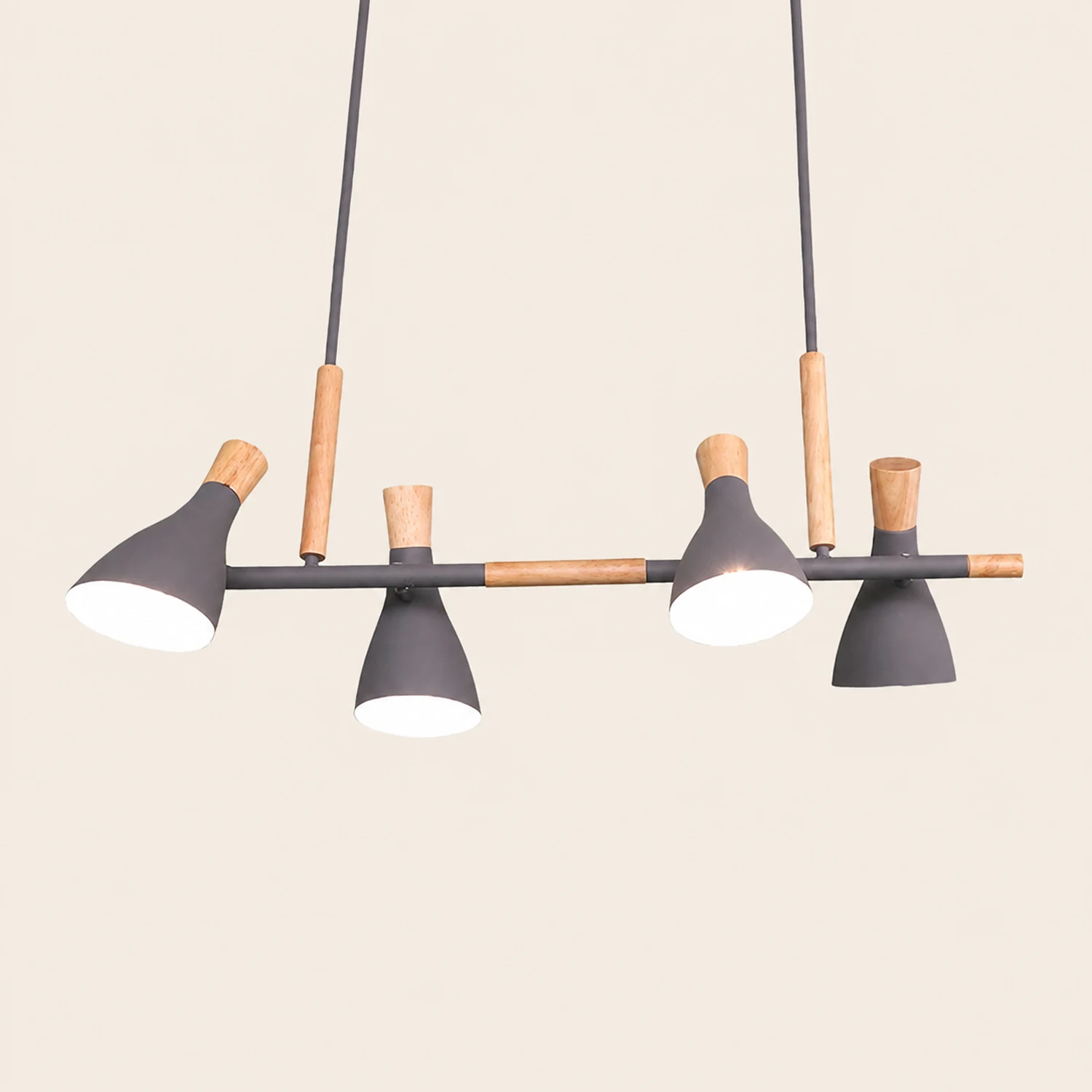 Morandi Nordic Multi Rope Wood Pendant Light, White/Green/Gray - Lumpaz