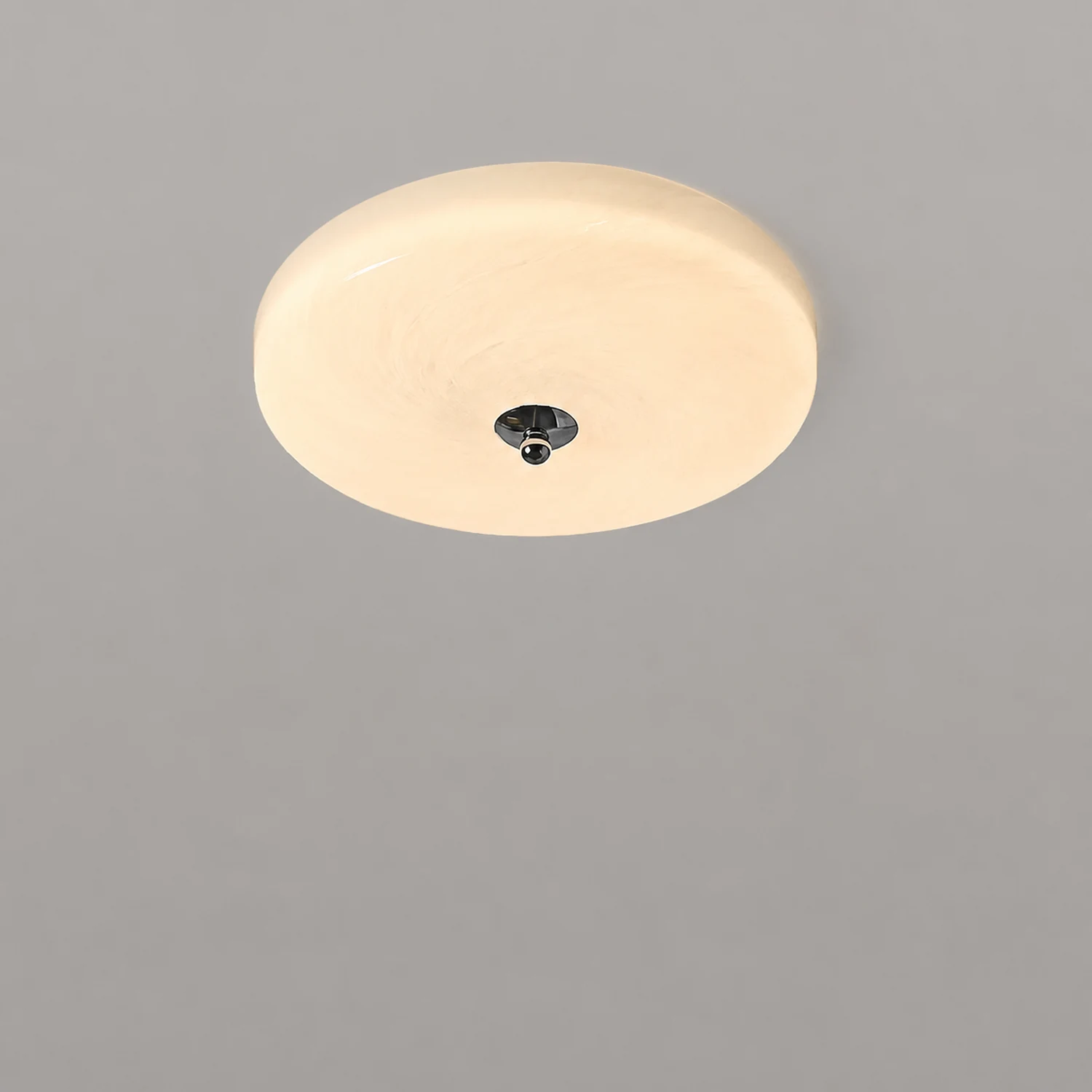 Hailie Design Circle LED Ceiling Light Metal/Glass White Bedroom/Living Room - Lumpaz