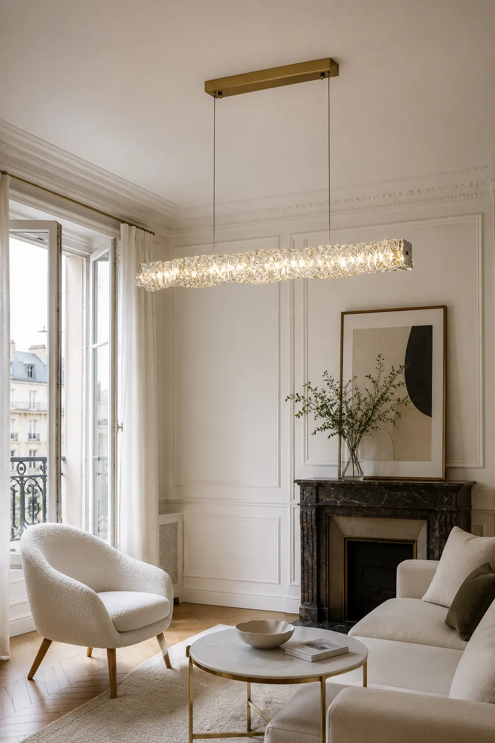 Kristy Crystal Sliver and Gold Pendant Light, Stainless Steel - Lumpaz