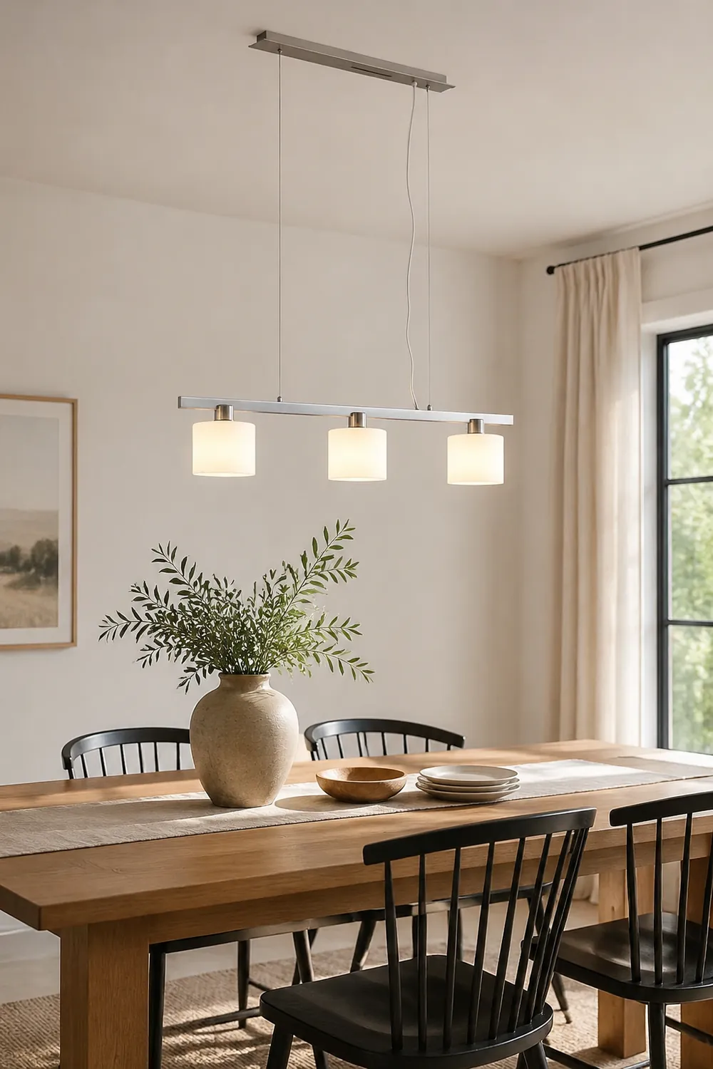Zaid White Cluster Pendant Light, 3 Heads, Metal/Glass - Lumpaz