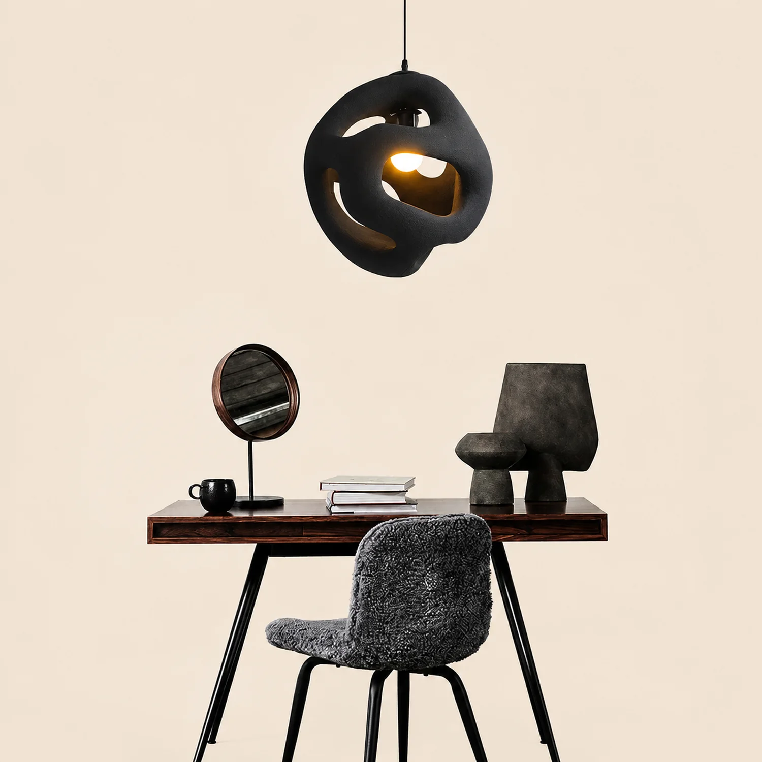 Byers Modern Metal/Resin White/Black Pendant Light - Lumpaz