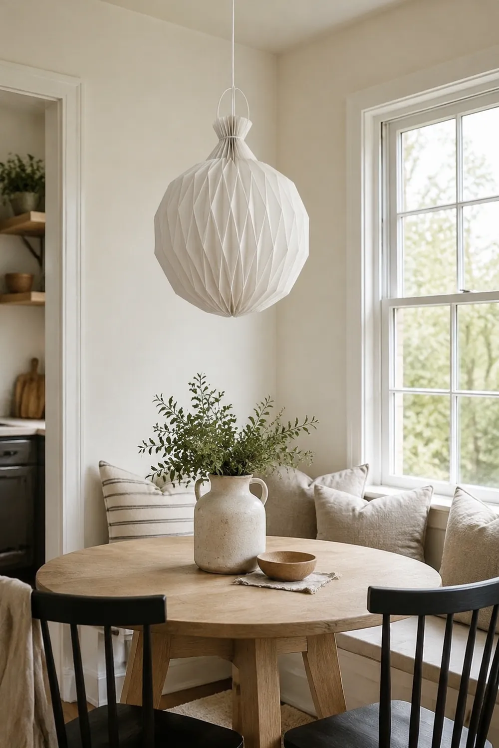 Renée Minimalist Paper Globe Pendant Light, White, 2 Size - Lumpaz