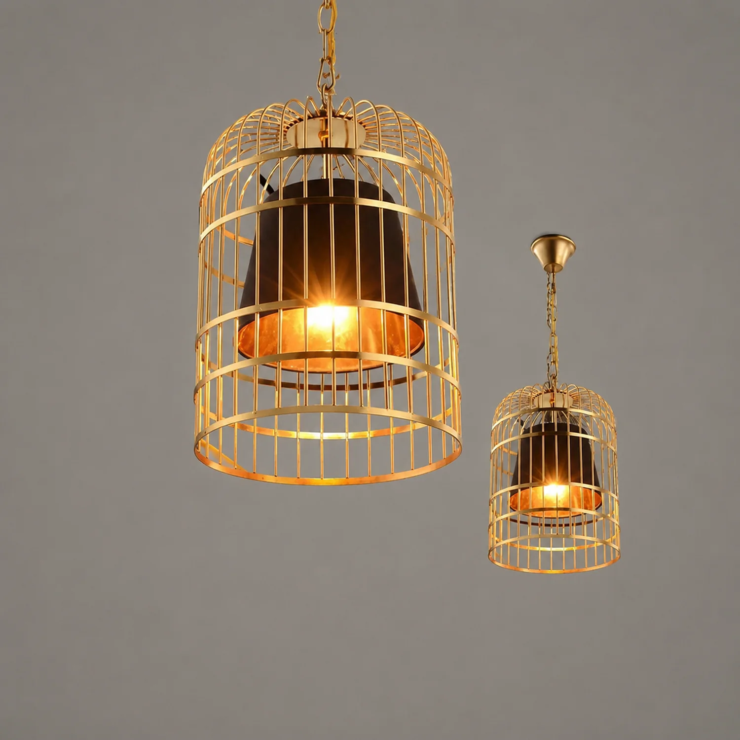 Alessio Vintage Bird Cage Metal Pendant Light - Lumpaz