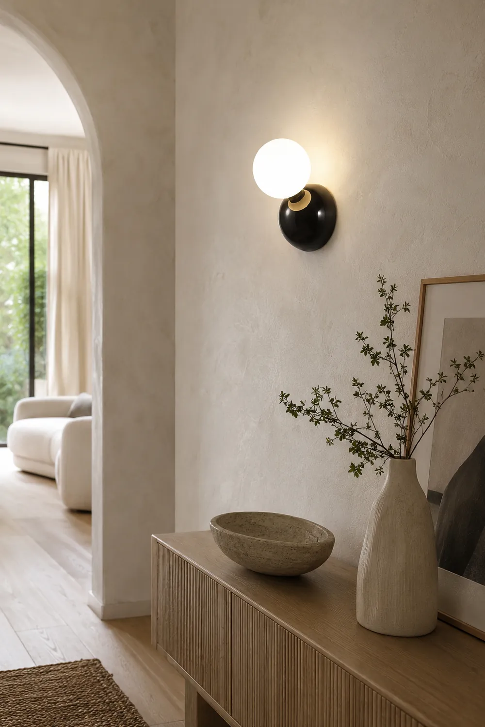 Valentina Modern LED Wall Lamp Black White Metal Living Room - Lumpaz