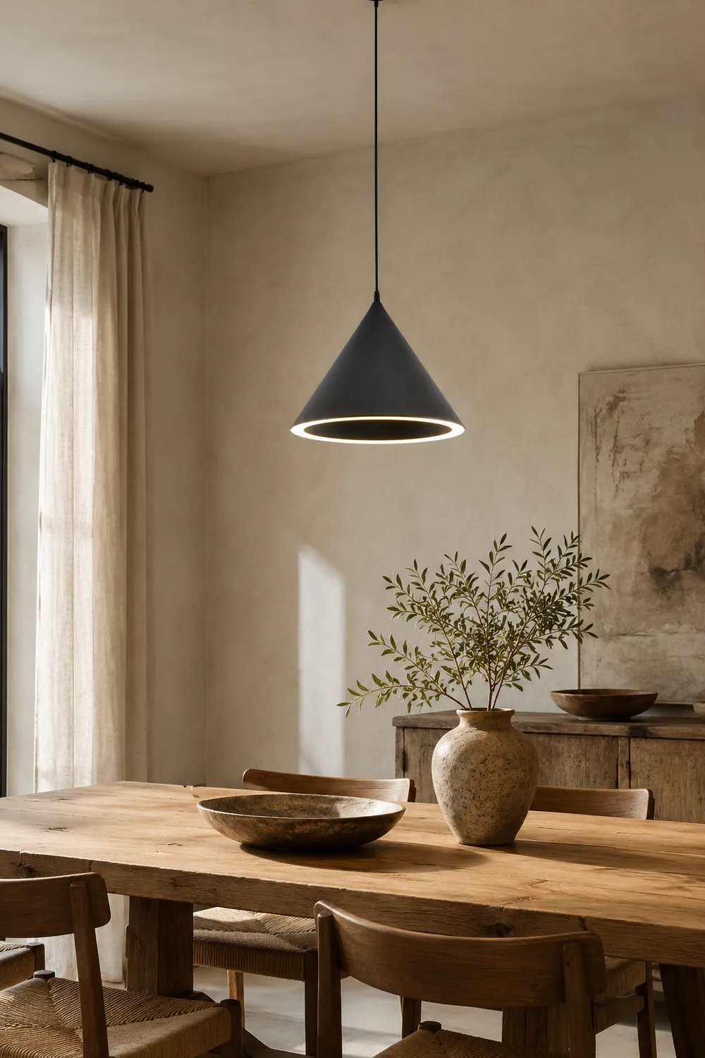 Morandi Funnel-Shape LED Pendant Light for Living Room - Lumpaz