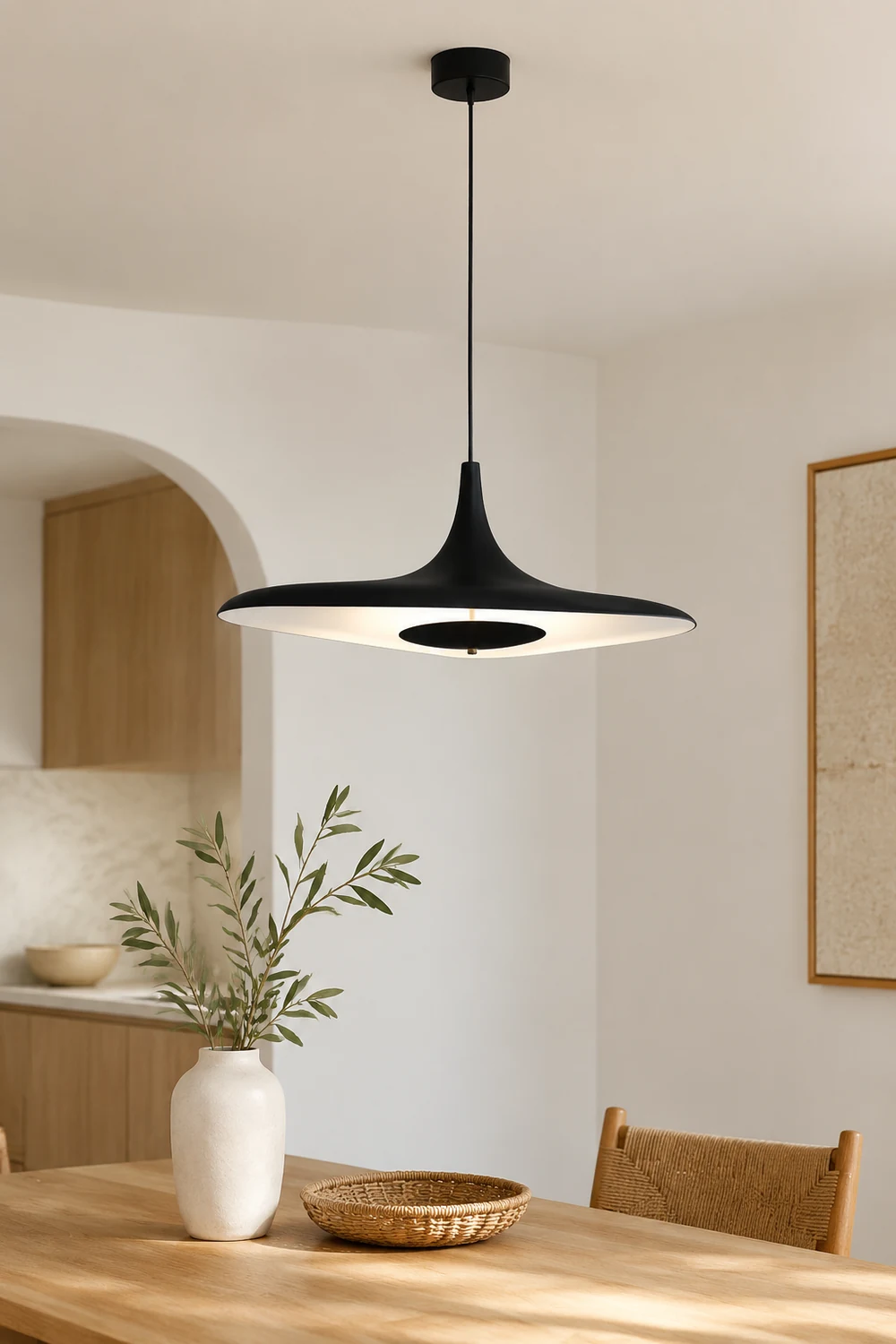 Carins Modern Minimalist ResinCreative Pendant Light, Black/White - Lumpaz