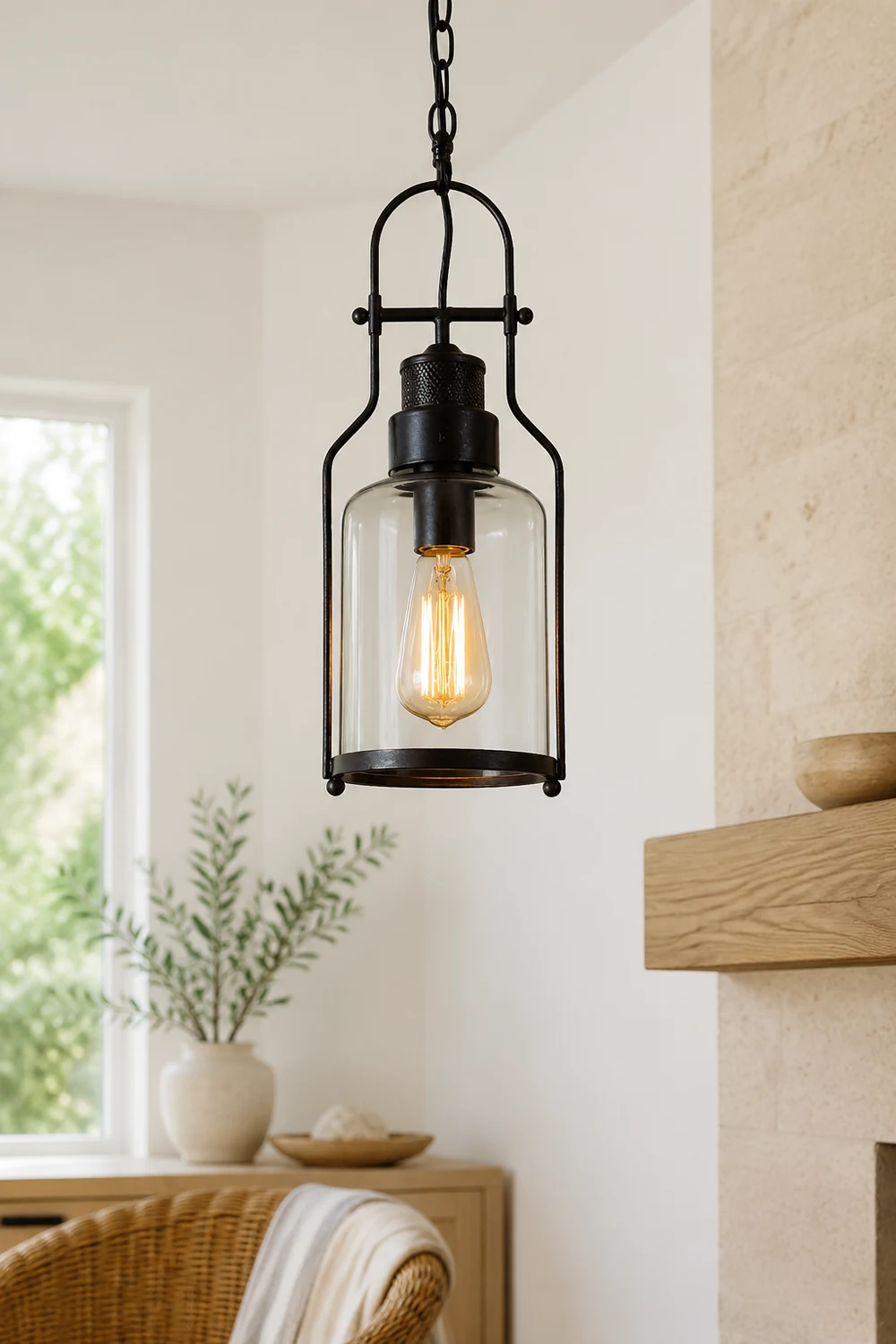 Austin Vintage Industrial Pendant Light, Black/Rust - Lumpaz