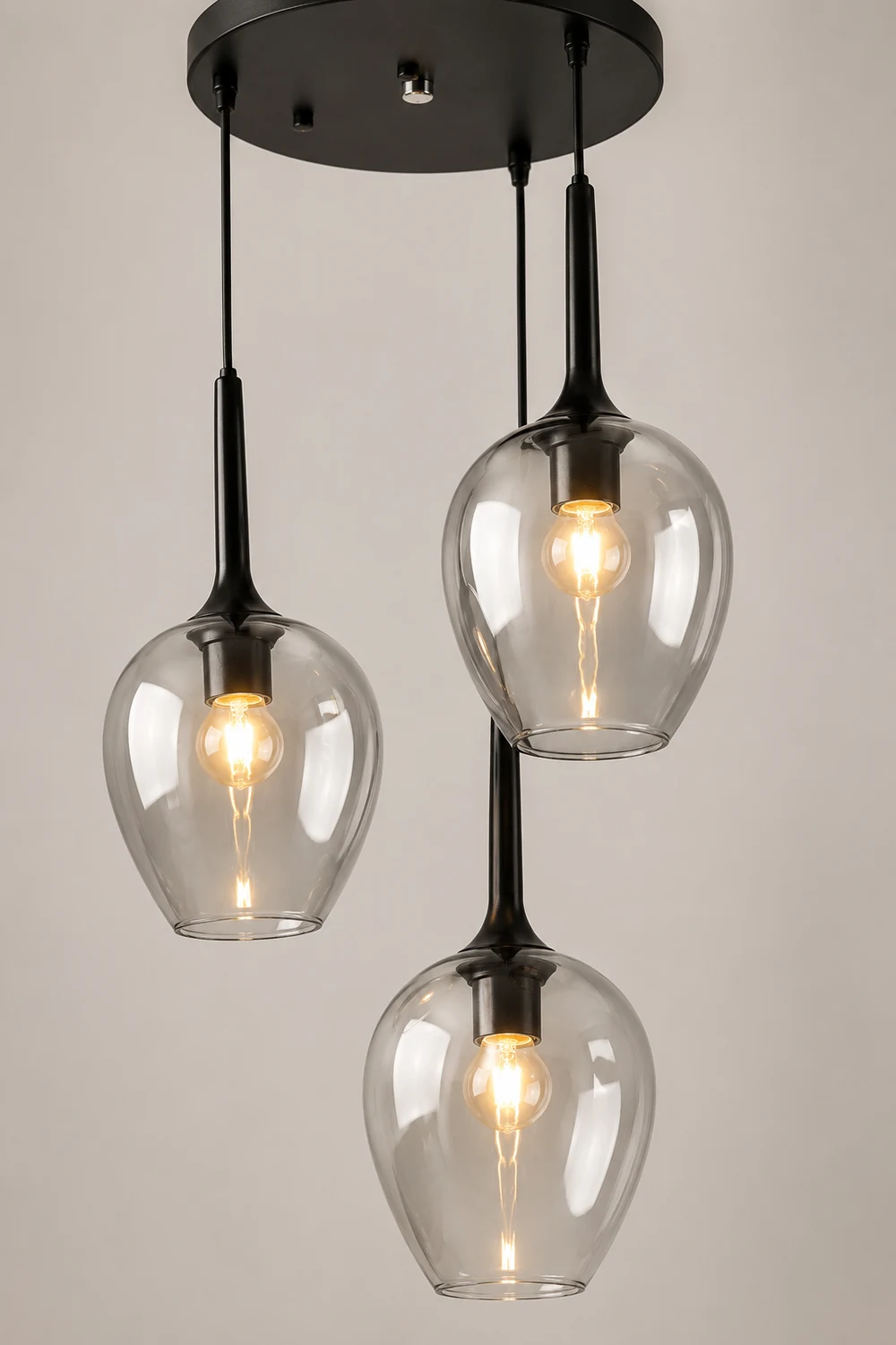 Valentina Nordic Minimalist Cluster Glass Pendant Light, Blue/Clear - Lumpaz