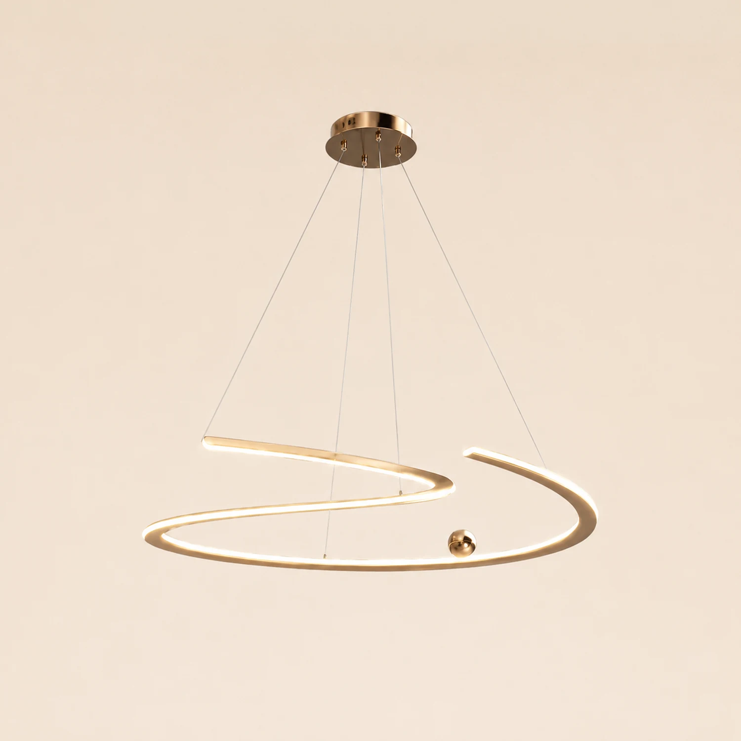 Minimalist Linear Metal Pendant Light,Gold - Lumpaz