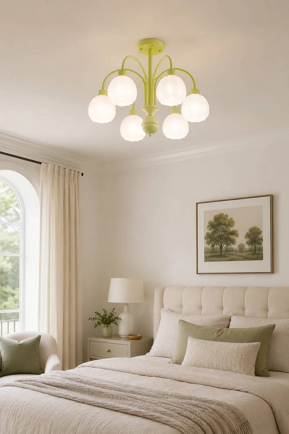 Lily Modern Pumpkin Metal Pendant Light,Green - Lumpaz