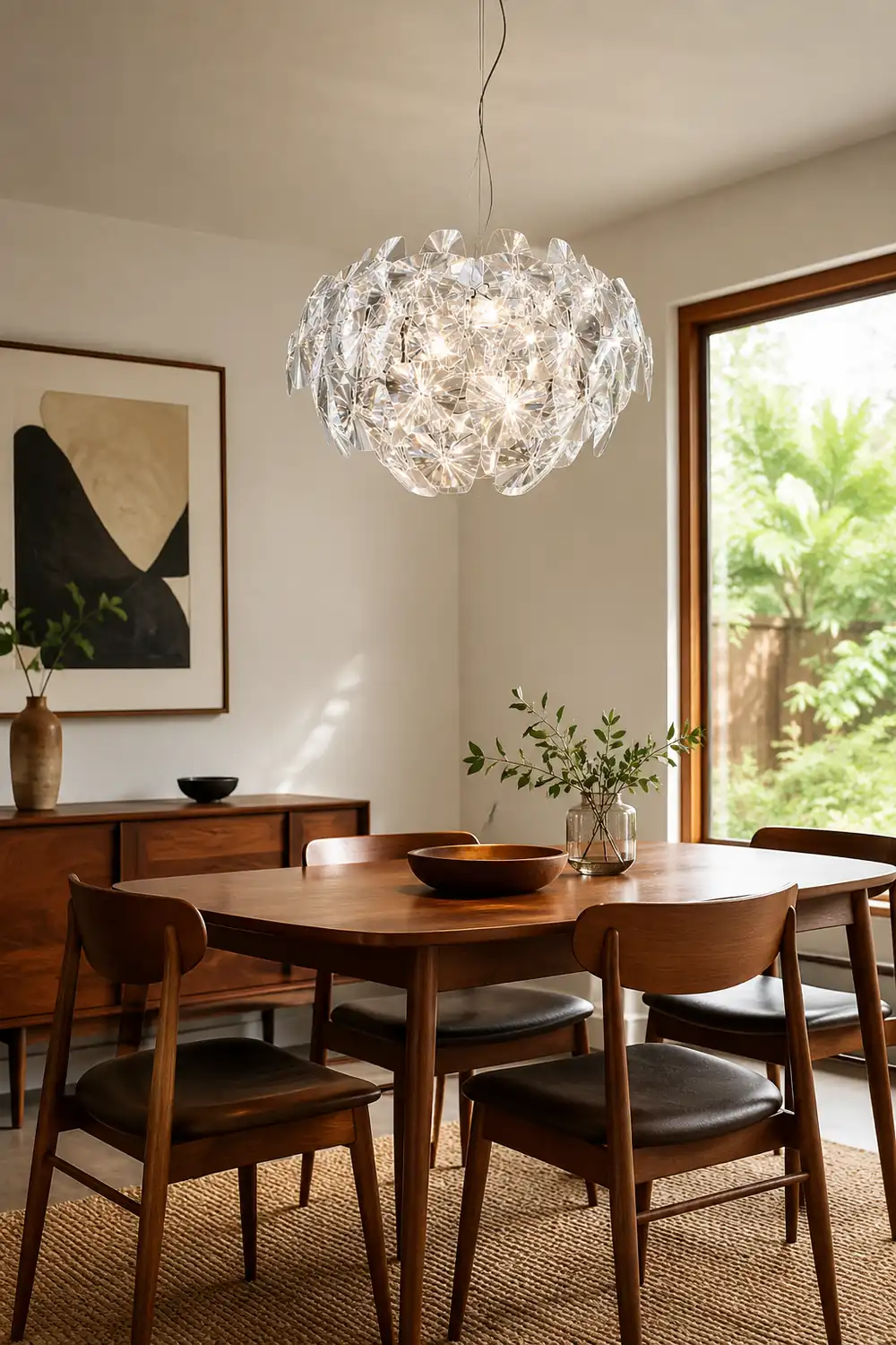 Bella Unique Diamond Flower Metal Pendant Light, Living Room - Lumpaz