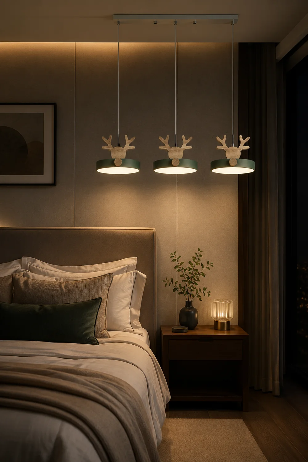 Morandi Deer Cluster Pendant Light 3 Color, 1/3 Heads - Lumpaz
