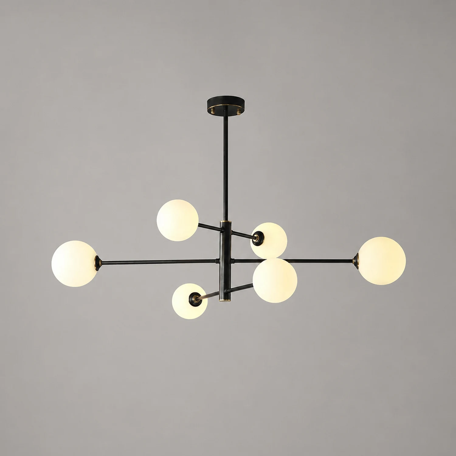 Valentina Modern Glass Shade Pendant Light, Copper/Black - Lumpaz