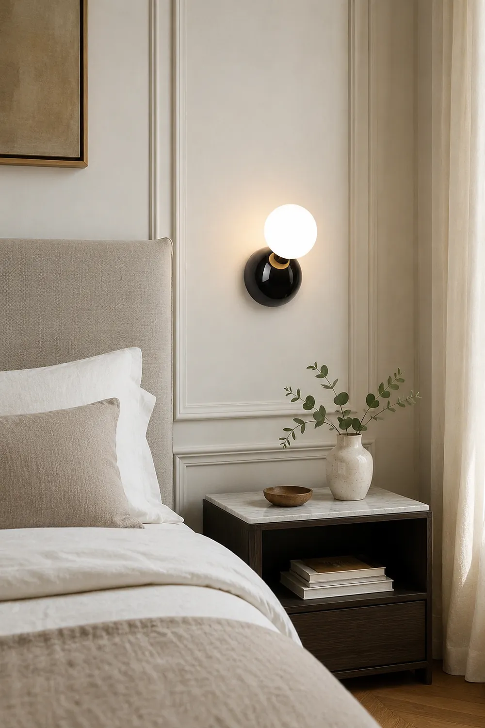 Valentina Modern LED Wall Lamp Black White Metal Living Room - Lumpaz
