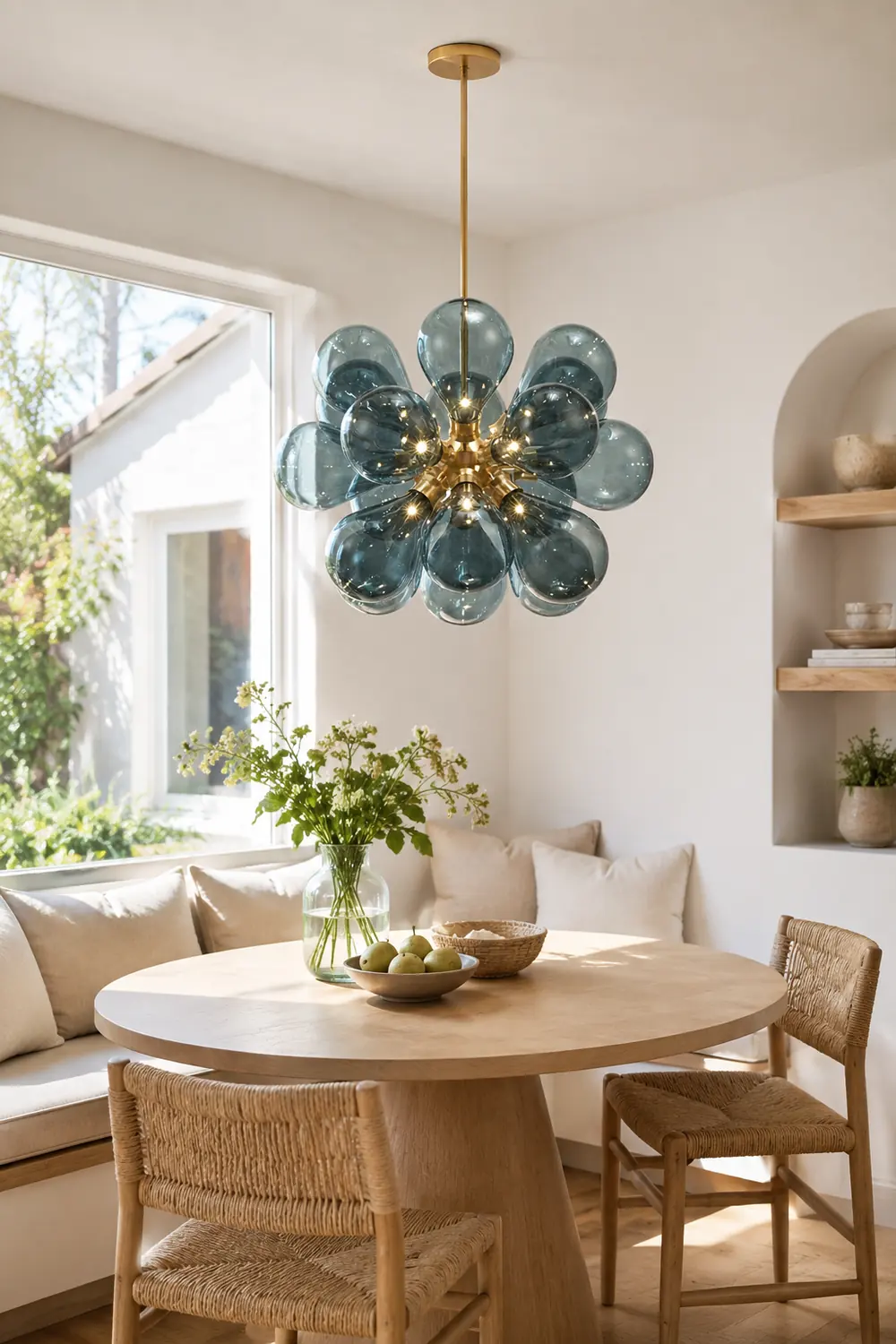 Valentina Glass Bubble Pendant Light for Kitchen Island, Blue/White/Purple - Lumpaz
