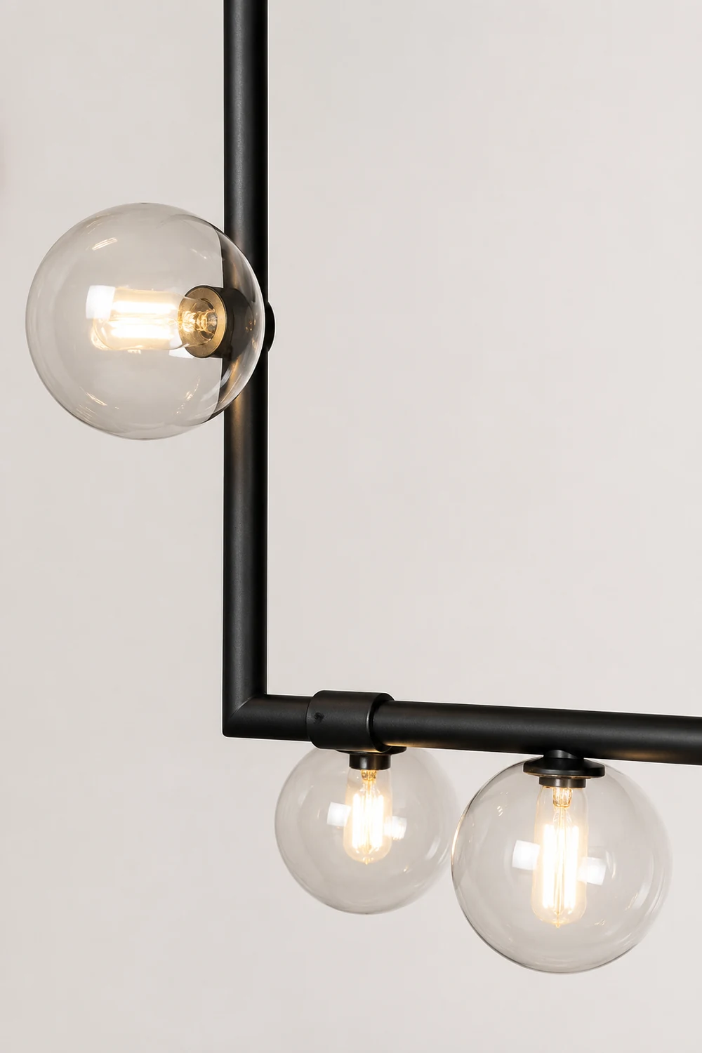 Valentina Minimalist Linear Pendant Light, Black & Gold, 6/8 Heads - Lumpaz