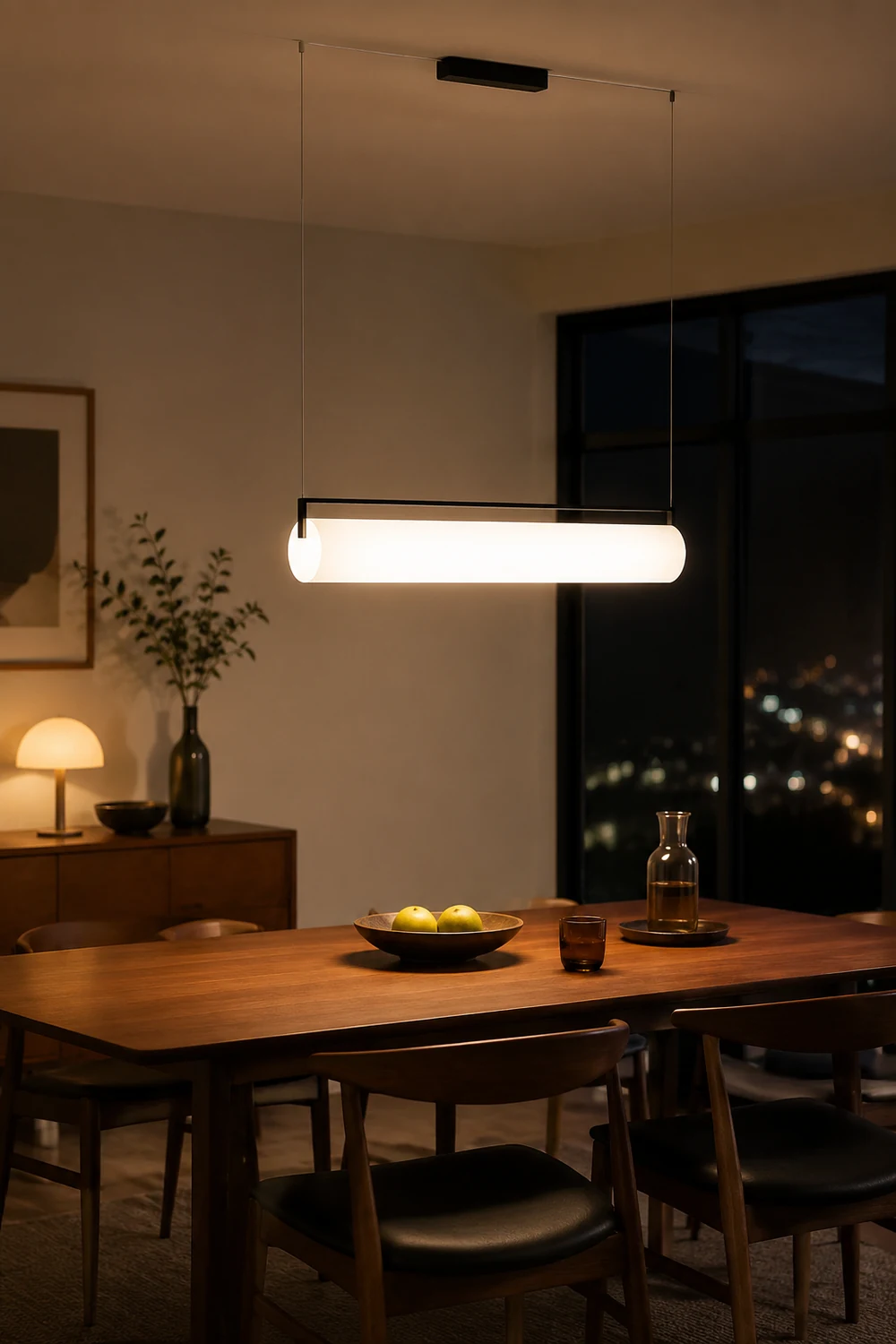 Edge Desinger Cylindrical Shape Linear Pendant Light, 36.6"/48" - Lumpaz