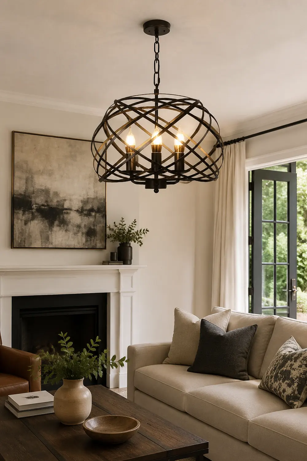 Alessio Vintage Retro Stylish Open Cage Candle Chandelier - Lumpaz