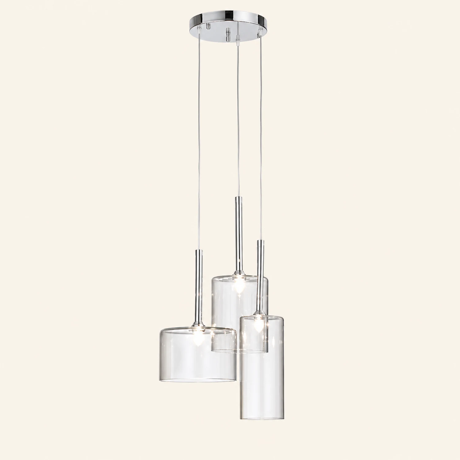 Kristy Modern Geometric Cluster Glass Pendant Light, Clear - Lumpaz