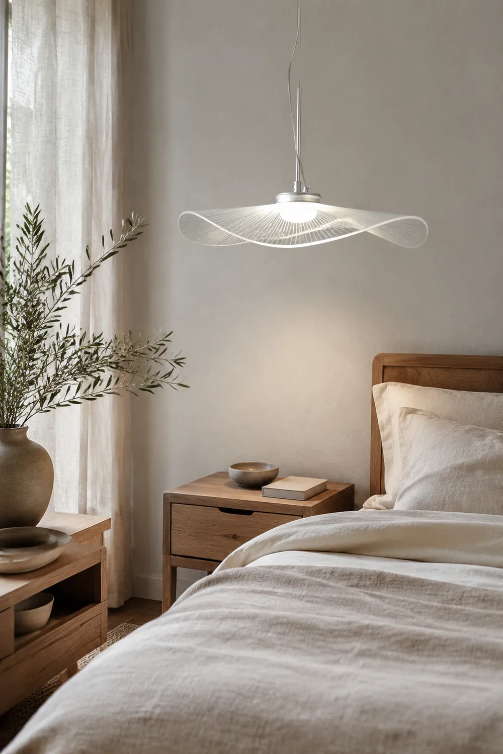 Carins Designer Lotus Leaf Shaped Metal Pendant Light,White - Lumpaz
