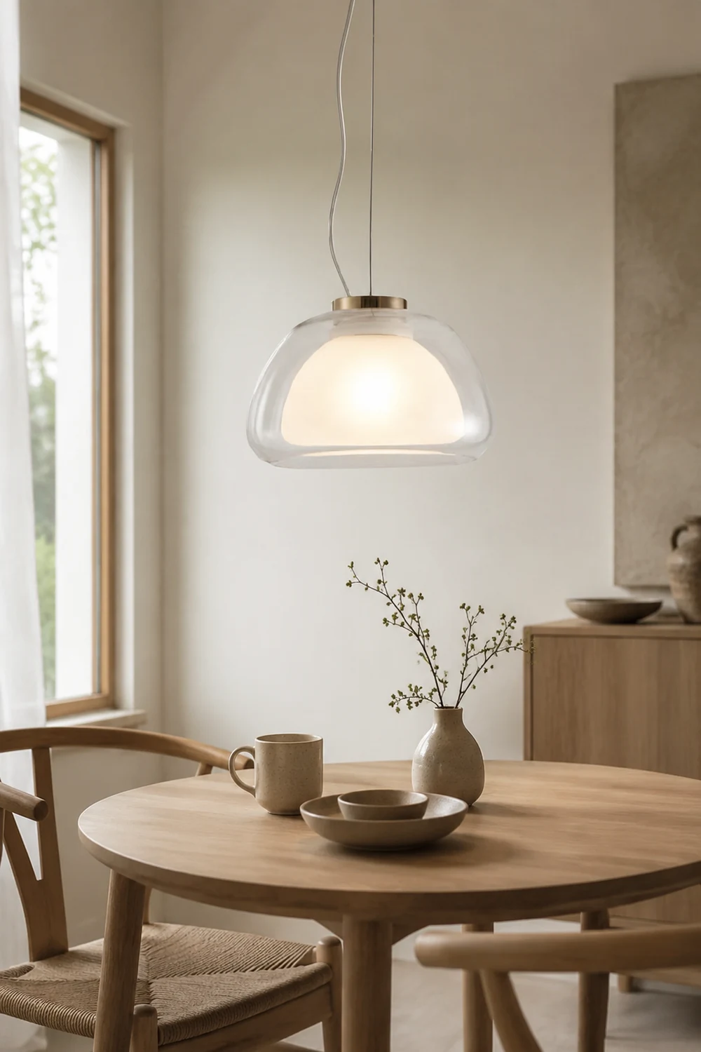 Byers Double Layer White Glass Pendant Light - Lumpaz