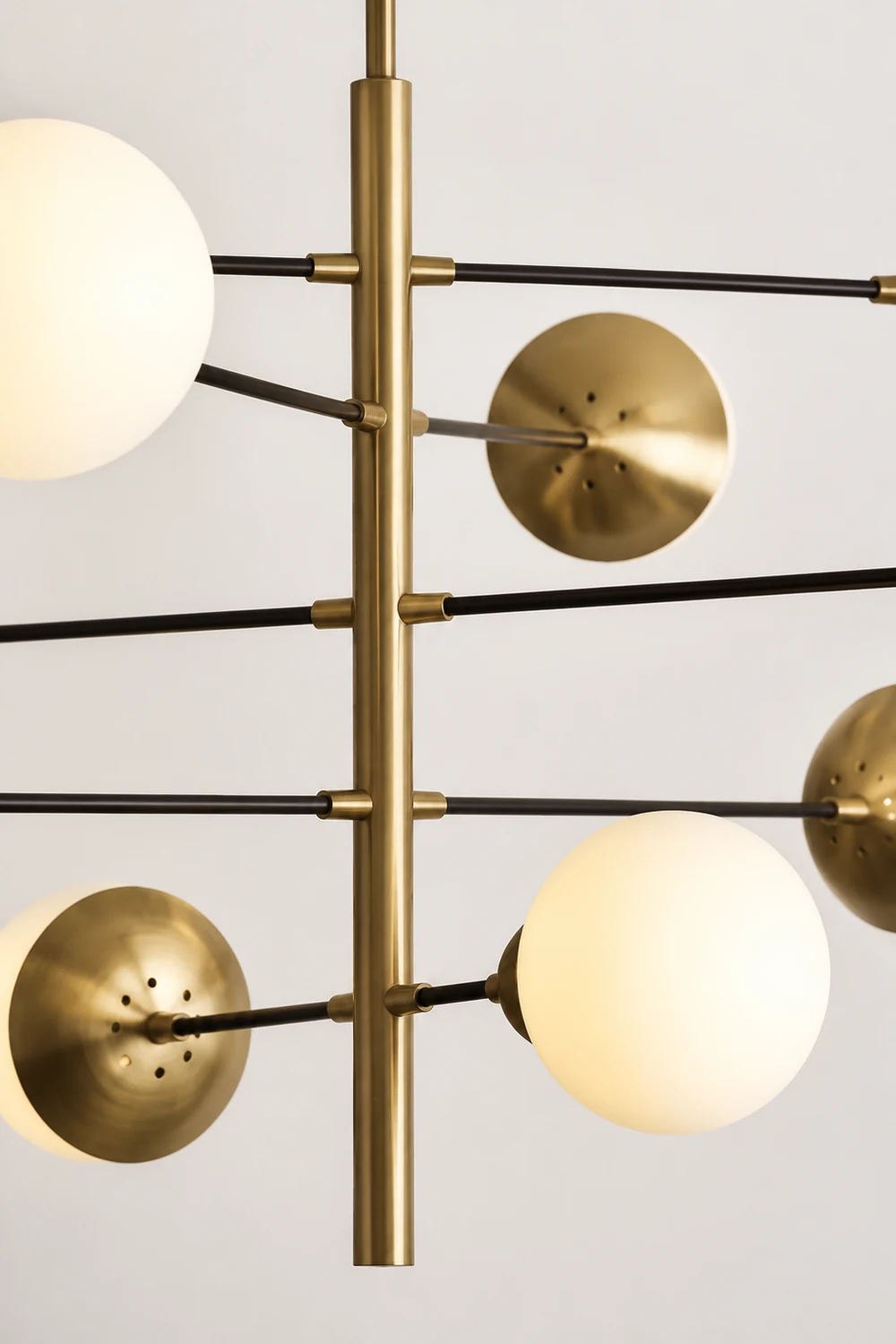 Valentina Nordic Multi Globe Metal/Glass Pendant Light, Gold - Lumpaz