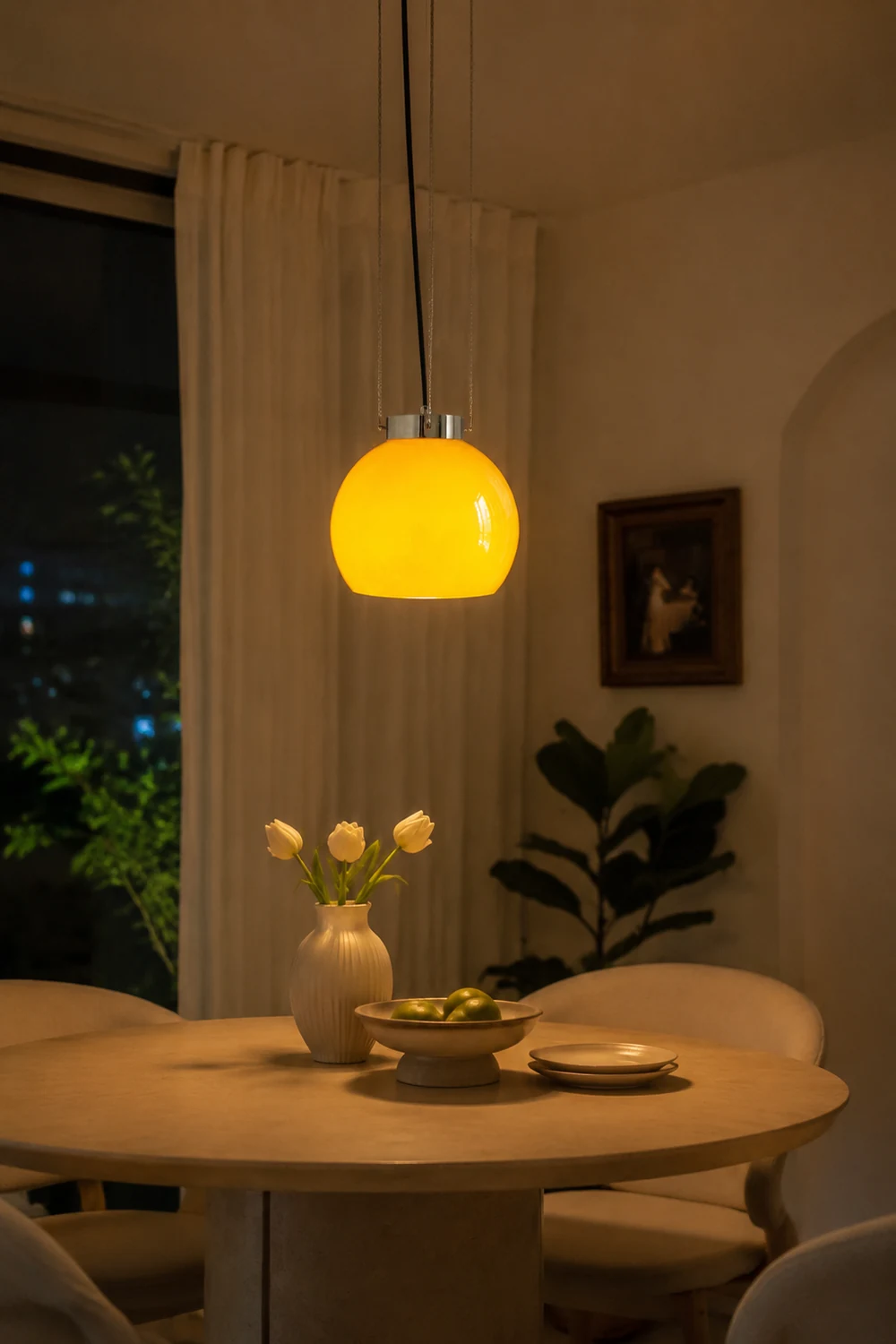 Hailie Yellow Ball Pendant Light, Metal & Glass, 9.8" - Lumpaz