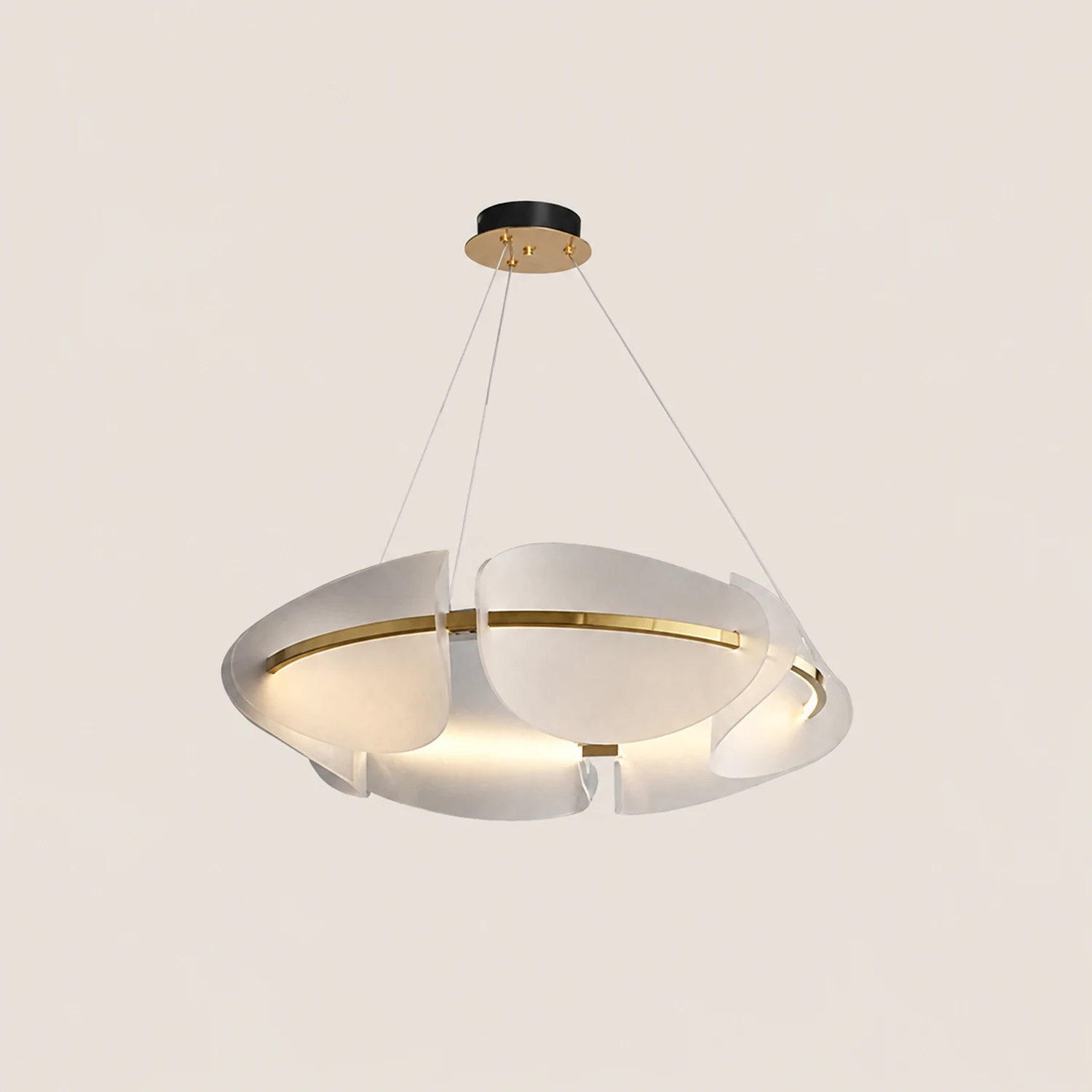 Bella Modern Ring Metal Pendant Light, White - Lumpaz