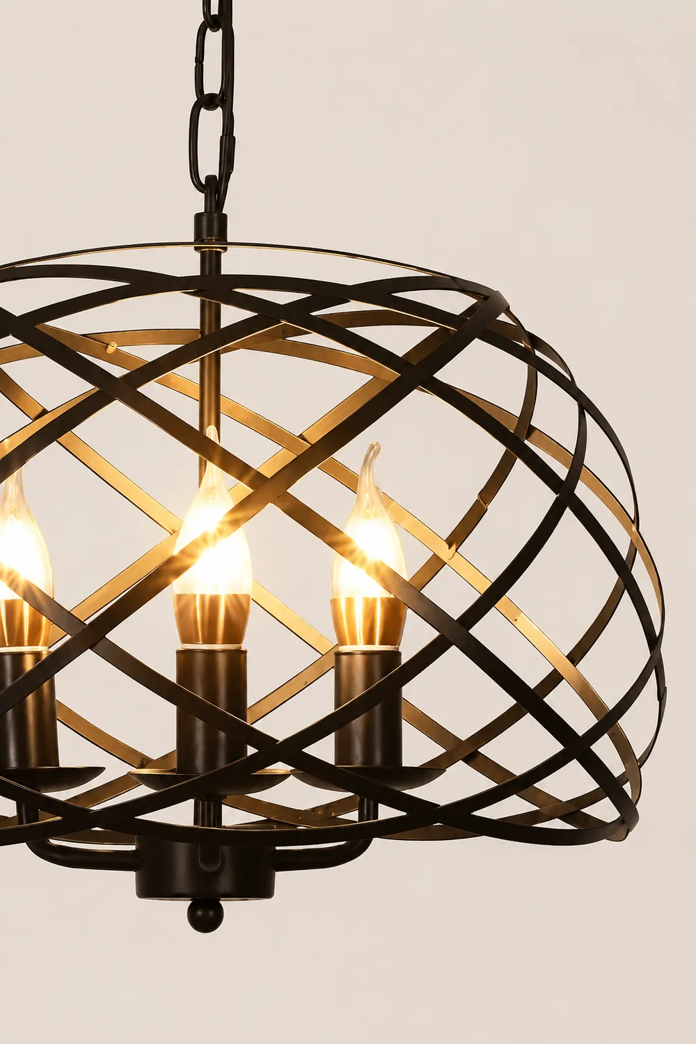 Alessio Vintage Retro Stylish Open Cage Candle Chandelier - Lumpaz