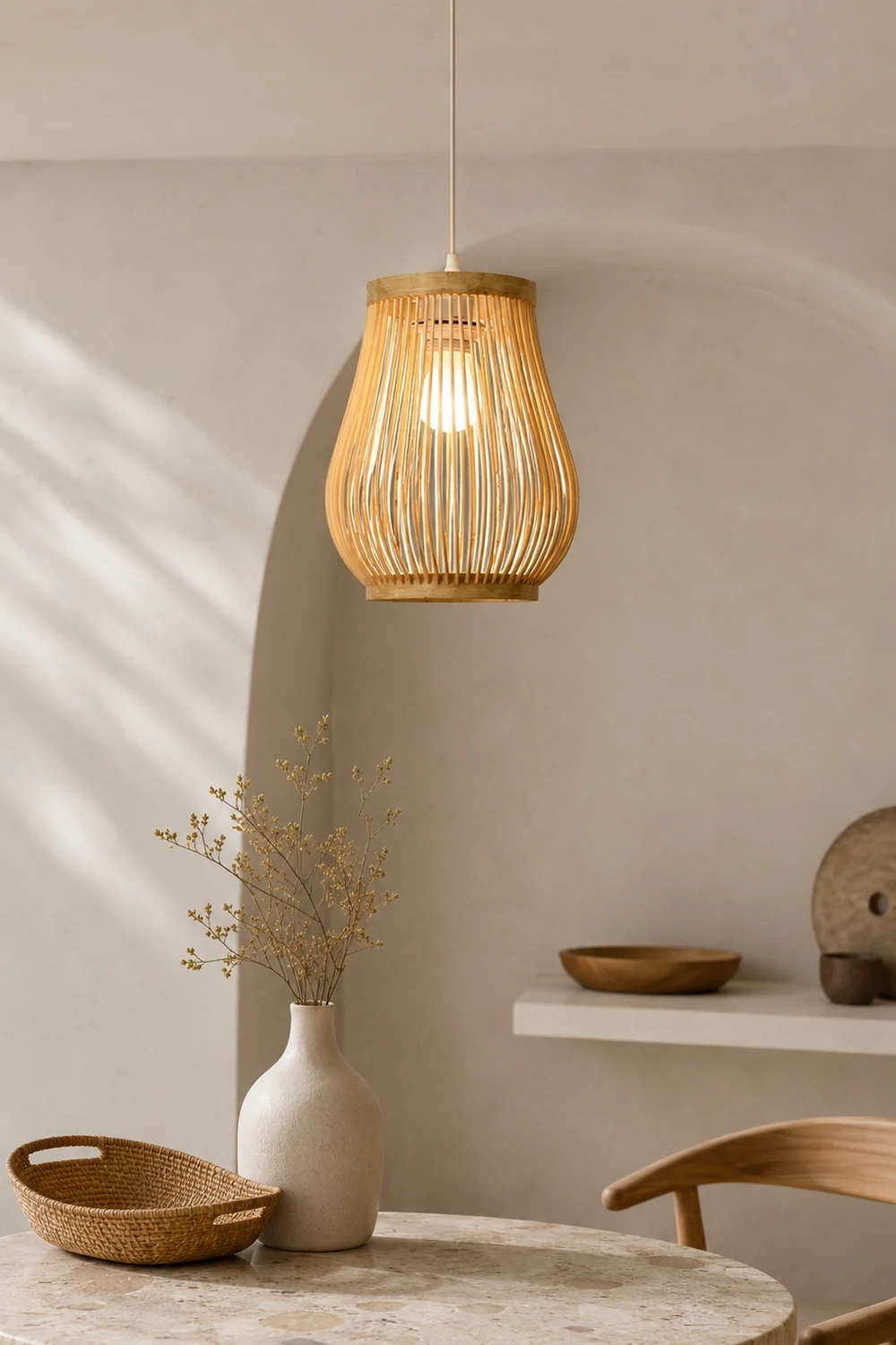Muto Designer Handmade Weave Bamboo Pendant Light - Lumpaz