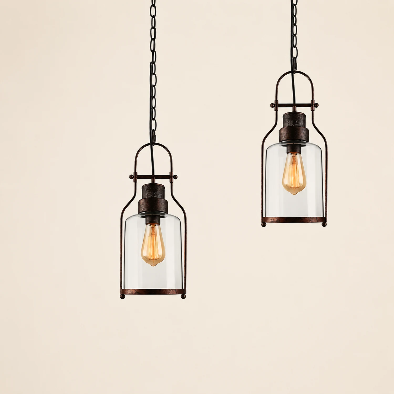 Austin Vintage Industrial Pendant Light, Black/Rust - Lumpaz