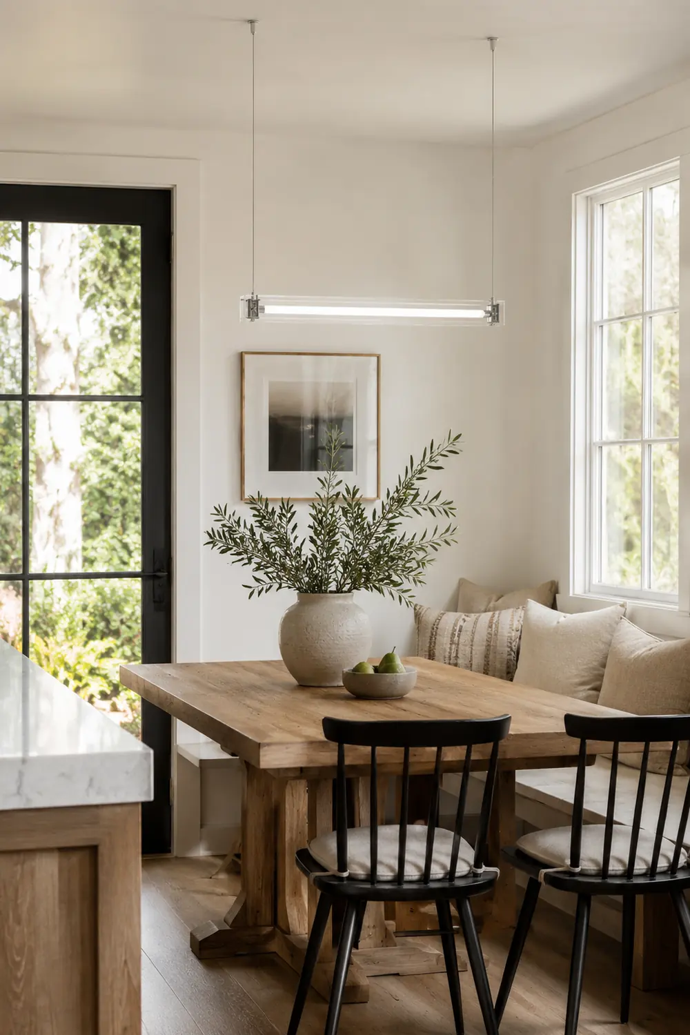 Edge Minimalist Linear Metal Pendant Light,White - Lumpaz