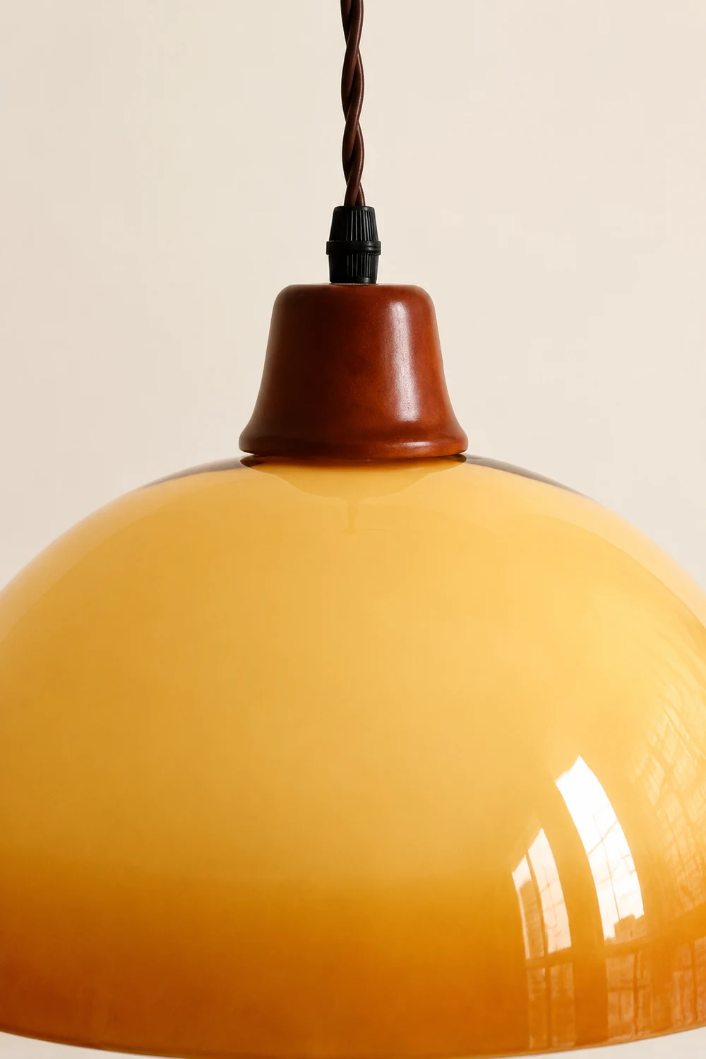 Hailie Retro LED Round Pendant Light Adjustable Dining Room Brown - Lumpaz