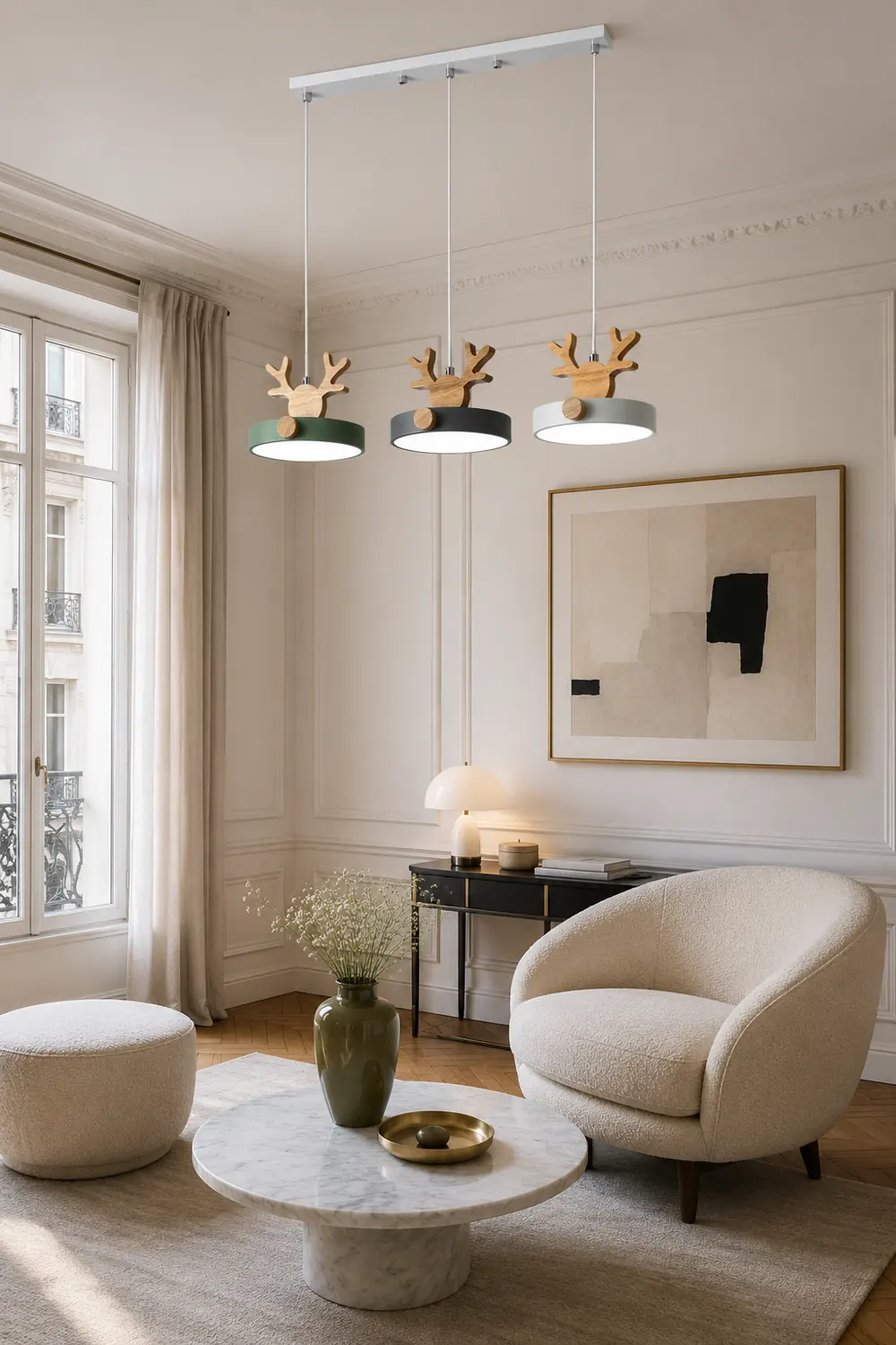 Morandi Deer Cluster Pendant Light 3 Color, 1/3 Heads - Lumpaz