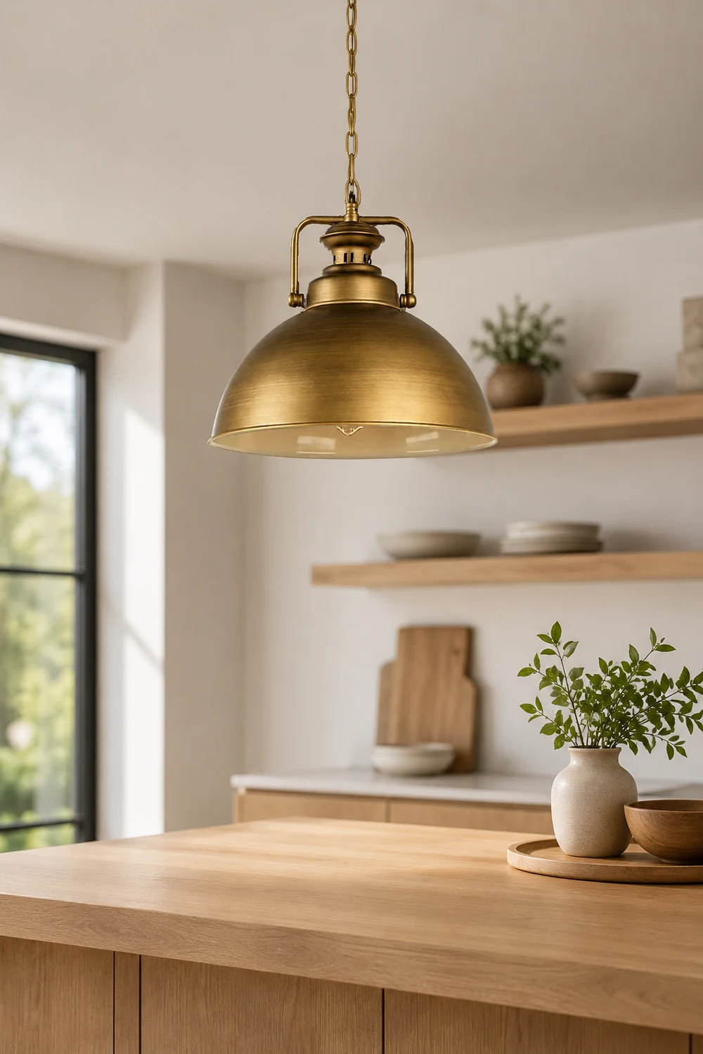 Alessio Vintage Metal Demo Industrial Rustic Pendant Light, Gold - Lumpaz