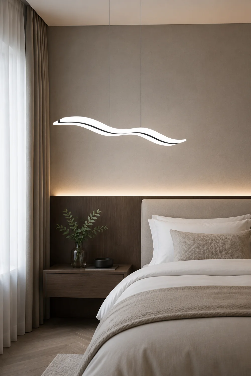Minimalist Wave Wavy Pendant Light, 38.5" - Lumpaz
