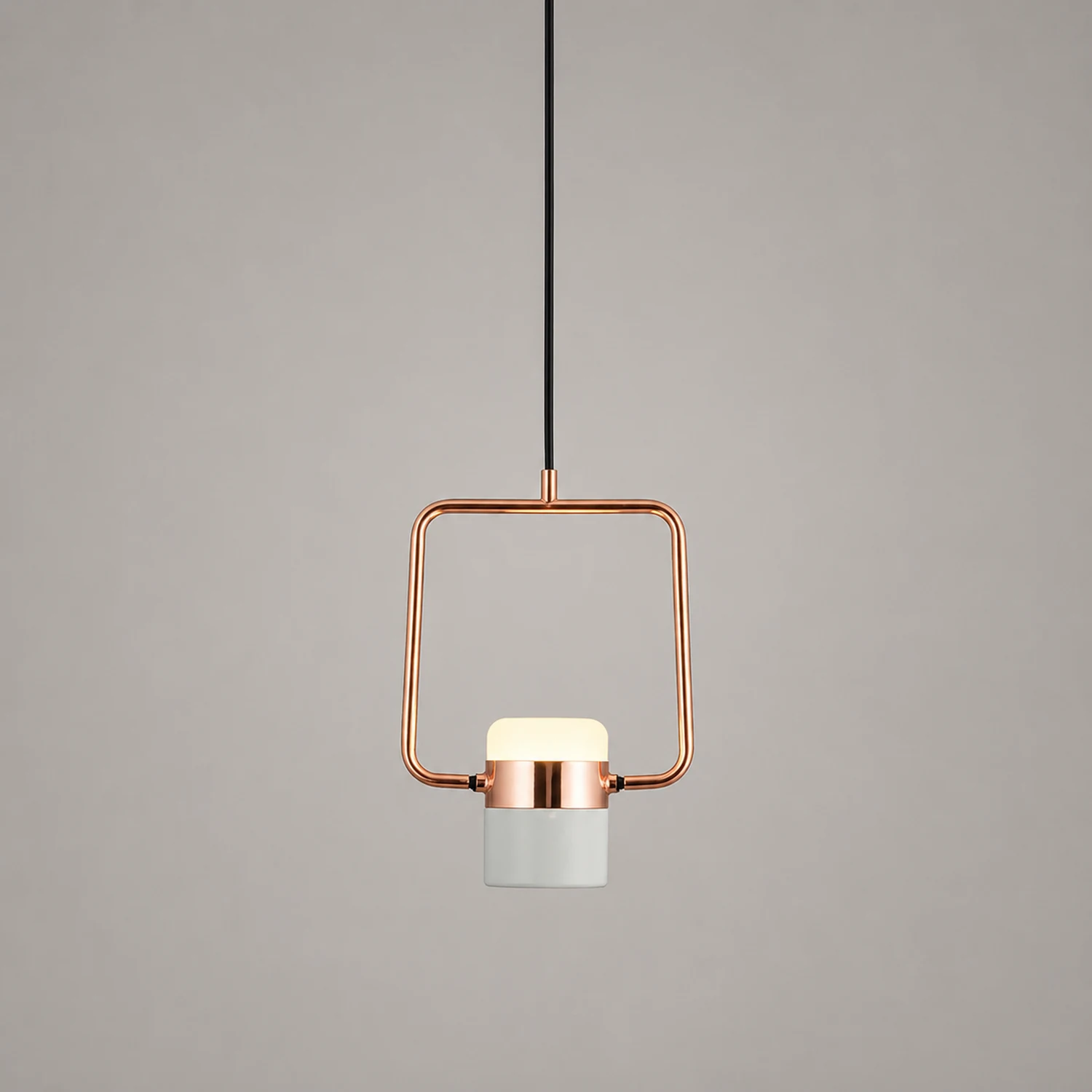 Cooley Modern Industrial Scandinavian Metal/Glass Pendant Light，White/Black - Lumpaz