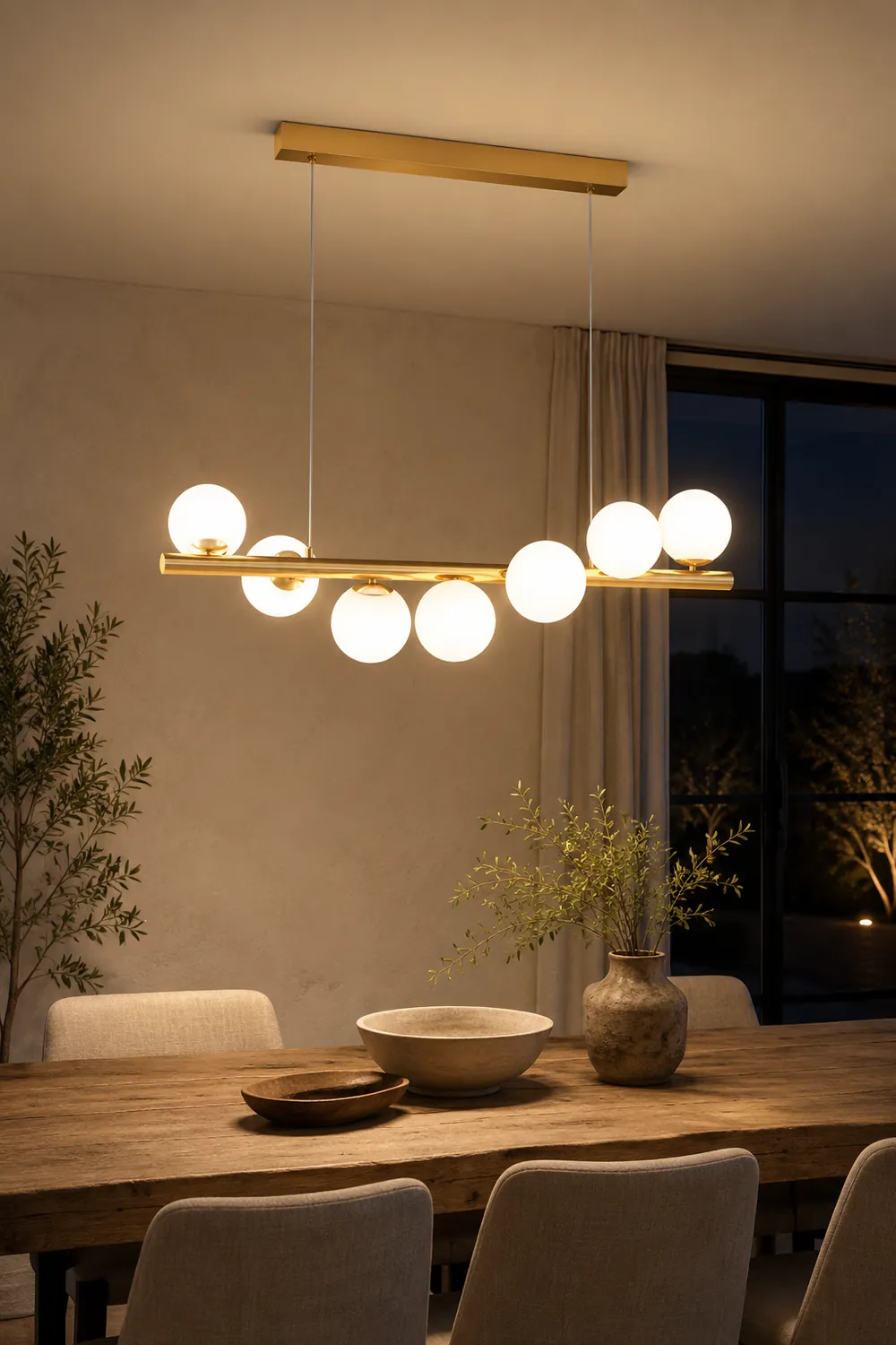 Valentina Nordic Linear LED Pendant Light, 7/9/11 Heads - Lumpaz
