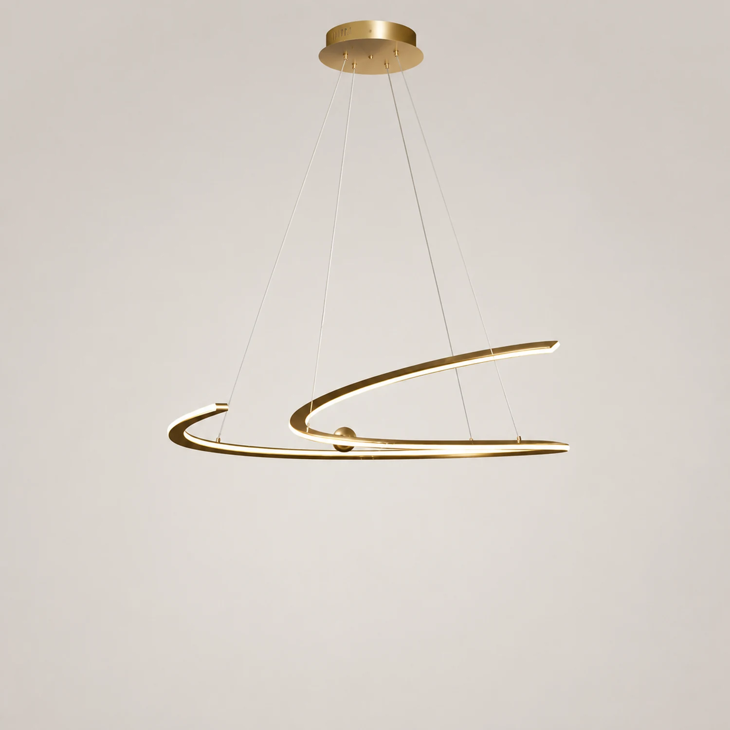Minimalist Linear Metal Pendant Light,Gold - Lumpaz