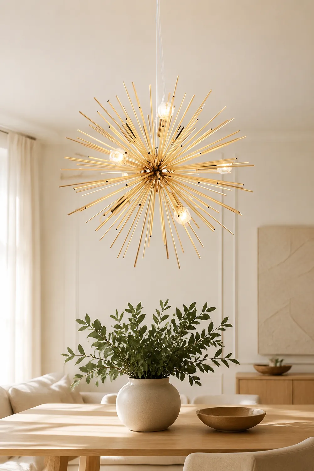 Lowry Modern Art Deco Sputnik Gold Pendant Light, Metal - Lumpaz