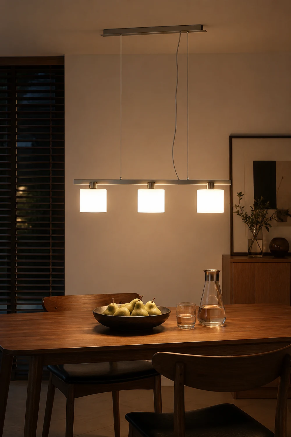 Zaid White Cluster Pendant Light, 3 Heads, Metal/Glass - Lumpaz