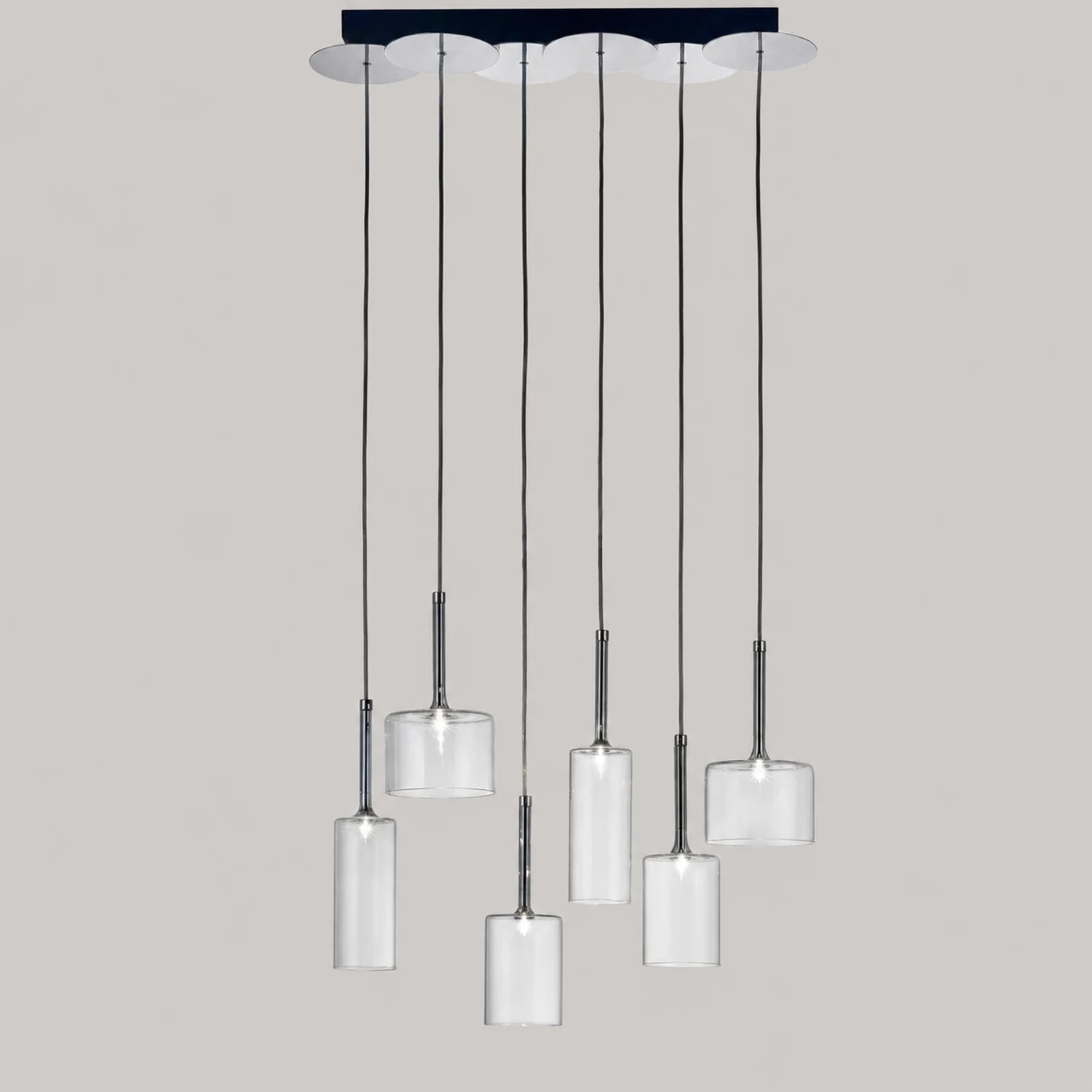 Kristy Modern Geometric Cluster Glass Pendant Light, Clear - Lumpaz